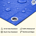 thumbnail image 4 of TARP SUPPLY Inc. 8'x18' Mutipurpose Blue Poly Tarp with Aluminum Grommets and Rope Reinforced Edges,Waterproof,UV Resistant Lightweight 5 Mil Protective Cover for Car,Camping,Outdoor, 4 of 8
