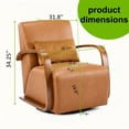 thumbnail image 2 of Leumius 360° Swivel Accent Chair with Solid Wood Curved Arms,Mid-Century Modern Upholstered Single Sofa Chair for Living Room,Bedroom,brown, 2 of 2