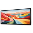 thumbnail image 2 of Designart "Rolling Countryside Minimalist Multicolor II" Oversized Landscapes Framed Wall Art - Traditional Red Meadow Hallway Framed Wall Art Decor, 2 of 6