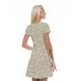 thumbnail image 2 of Women’s A Line Vintage Summer Dress, Leafy Branches Retro Garden, Cross Wrap V Neck, 6 Sizes, by Ambesonne, 2 of 2