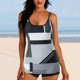 thumbnail image 4 of Trajes de baño para mujer Trajes de baño de dos piezas Camisetas sin mangas con estampado floral con pantalones cortos Trajes de baño con control de barriga OAVQHLG3B Store lin121212, 4 of 4