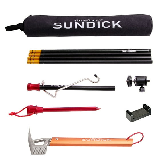 Camping Kit Detachable Lantern Stand Lamp Tripod Camping Lamp Bracket Lamp Holder Portable Camping Accessory with Tent Hammer Tent Nail Puller