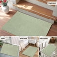thumbnail image 6 of Sage Green Burlap Texture Large Area Rugs for Bedroom Living Room, Soft Non Slip Carpet Bedside Rug, Farmhouse Vintage Sage Green Rectangular Floor Cover Kitchen Accent Rug 2'x3' for Office, 6 of 9