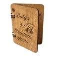 thumbnail image 5 of Baby’s 1st Christmas 2026 Wooden Greeting Card with Envelope – 5"x7" Keepsake with Hinges, 5 of 6