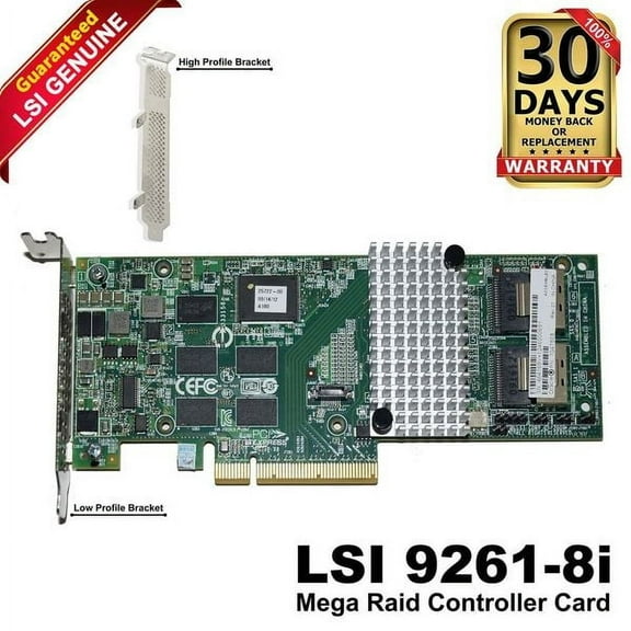 LSI MegaRAID SAS 6Gbps 8-Port PCIe 2.0 SATA/SAS RAID Controller Card | 9261-8i