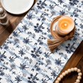 thumbnail image 3 of Blue Tropical Plant Table Runner 72 Inches, Summer Coconut Trees Coastal Nautical Bed Runner Dresser Scarves Tabletop for Indoor Outdoor Parties/Ceremony/Banquet, 16" x 72", 3 of 9