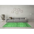 thumbnail image 3 of Ahgly Company Machine Washable Indoor Round Abstract Emerald Green Modern Area Rugs, 7' Round, 3 of 4