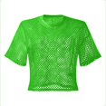 thumbnail image 5 of Xmyrz Womens Swim Suit Coverup Mesh Sheer Cover Up Short Sleeve T-Shirt Top Solid Color Bathing Suit Coverup Casual Beachwear Green S, 5 of 5