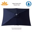 thumbnail image 3 of C-Hopetree 6.5 x 10 ft Rectangular Outdoor Patio Market Table Umbrella with Solar LED Lights, Navy Blue, 3 of 8