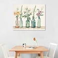 thumbnail image 2 of Nawypu  Bottles and Plants Farm Wood Textured, Wall Art, Multi-Color for Living Room, Grey Framed, 2 of 4