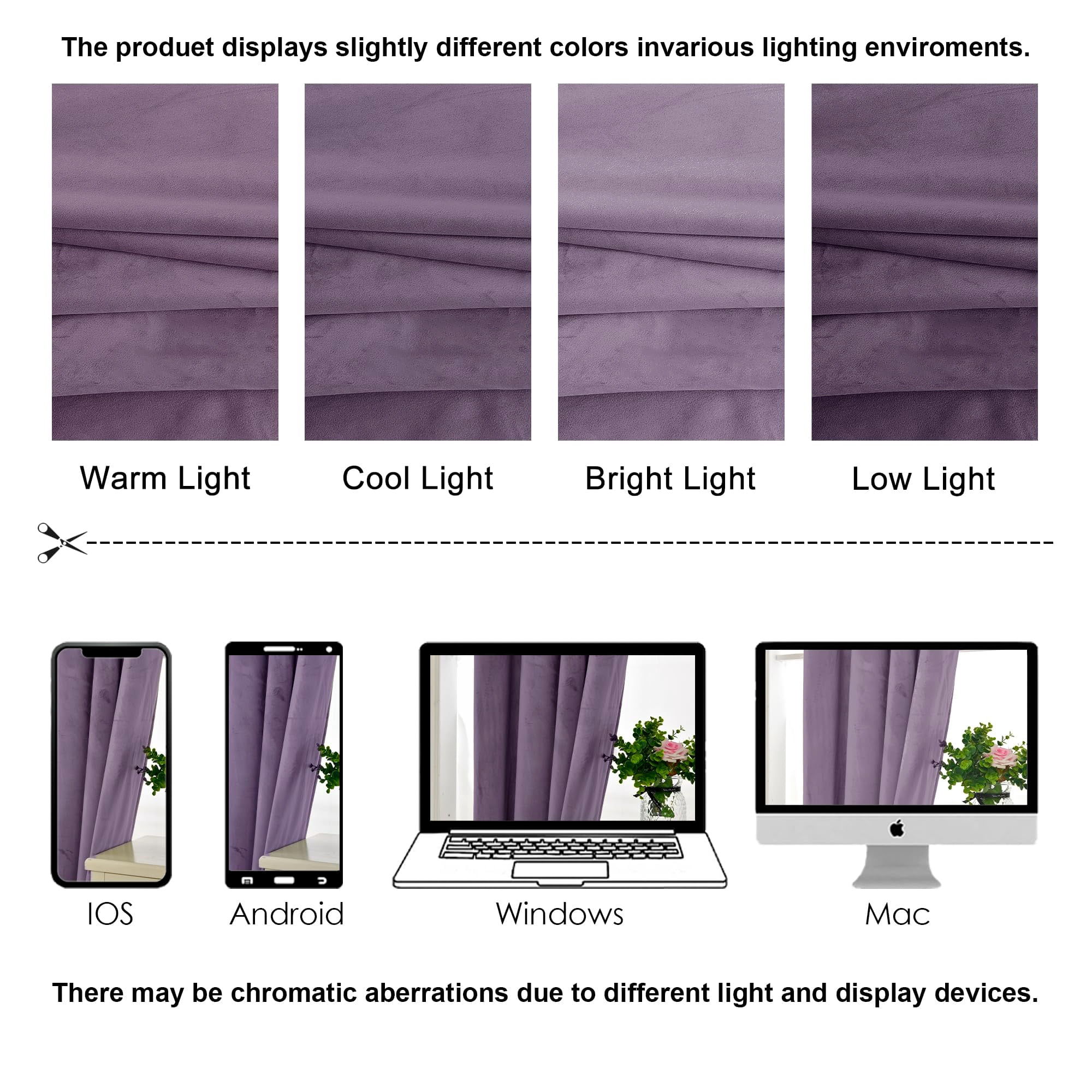 XWZO Velvet Curtains 96 inch-Rod Pocket Blackout Curtains Room Darkening Window Drapes with Tiebacks for Bedroom Living Room, 52"W x 96"L, Lavender Purple, 2 Panels