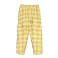 thumbnail image 5 of Xecao Yellow Gingham Women's Straight Lounge Pajama Pants: The Epitome of Relaxed Sleepwear, 5 of 9