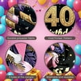 thumbnail image 4 of Gold Glitter Happy 40th Banner Pink Purple Balloons 40th Birthday Display Starry Design Black Background Birthday Backdrop for 40th Birthday Party Adult Celebration Home Party, 4 of 9
