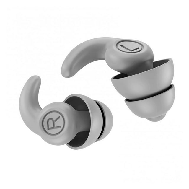 TFixol Bouchons d'Oreilles en Silicone Réduisant le Bruit pour la Natation, le Sommeil et l'Utilisation Industrielle - Imperméables, Confortables et Réutilisables en Gris