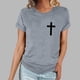 thumbnail image 2 of Camiseta Casual de Manga Corta de Cuello Redondo Impresa para las Mujeres, 95% Poliéster 5% Spandex Vintage Top Ligero para Diario, Fiesta Y Primavera Verano, 2 of 4