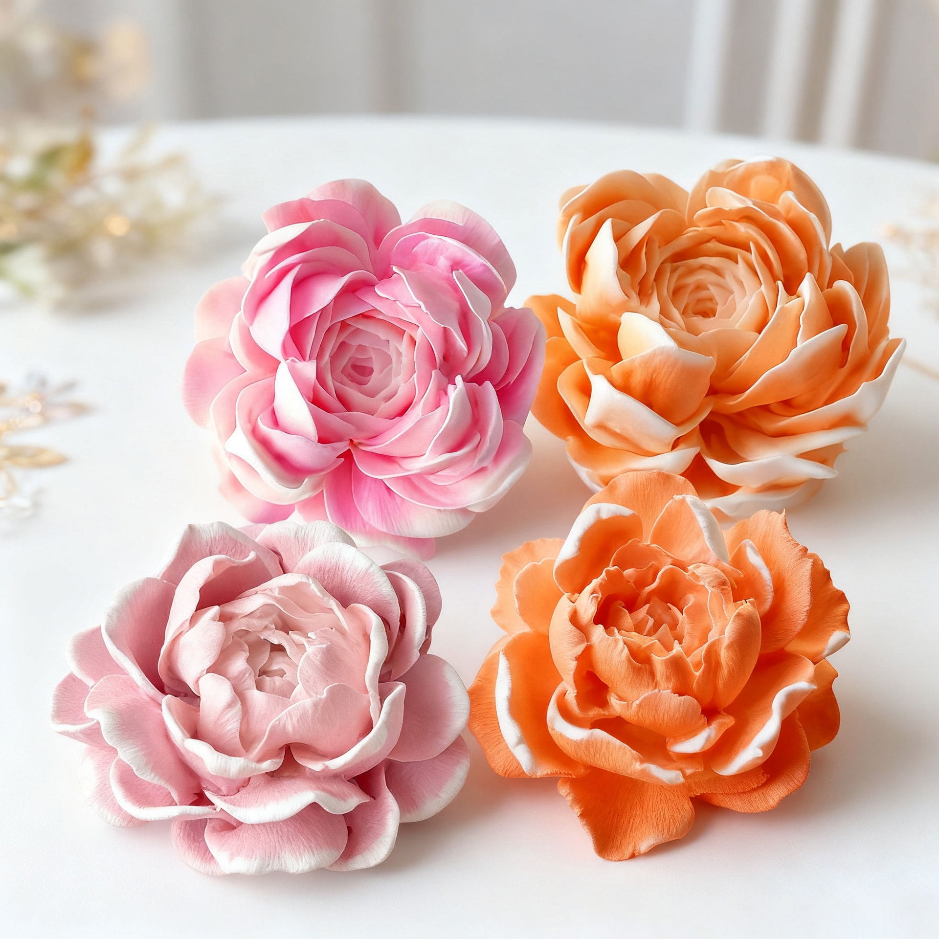 3PCS Peony Silicone Candle Flower Wax Mold Silicone for Candles Resin Making Molds Moldes for Making Mothers Day Gifts for Mom Daughter Home Decoration