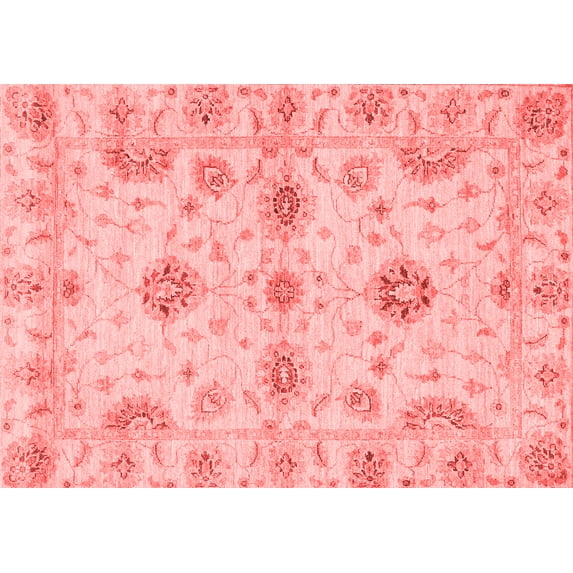 Ahgly Company Machine Washable Indoor Rectangle Oriental Red Traditional Area Rugs, 8' x 10'