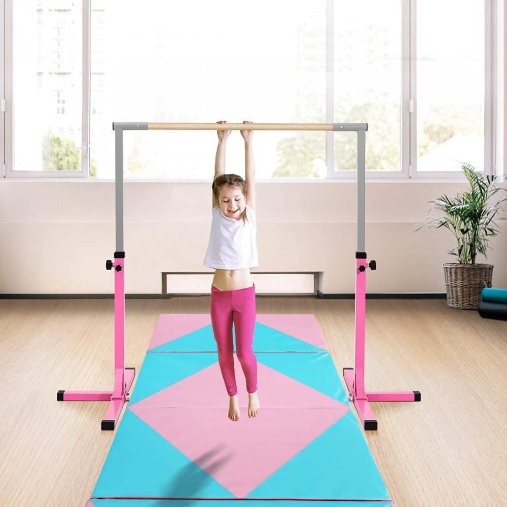 Gymnastics Bar for Home for Kids with Added Stability 3-5 Height Adjustable ZELUS Gymnastics Equipment for Home Premium Gymnastics Beam with Load Capacity 220 Lb.