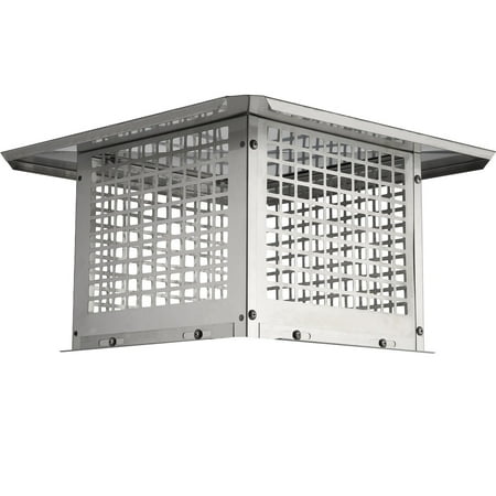 12x12 Inch 304 Stainless Steel Chimney Cap Cover - Wind Resistant, Rustproof Mesh Flue Cover for Fireplace, Fits Clay Flue Tiles - Easy Install & Durable Outdoor Accessories (Silver)