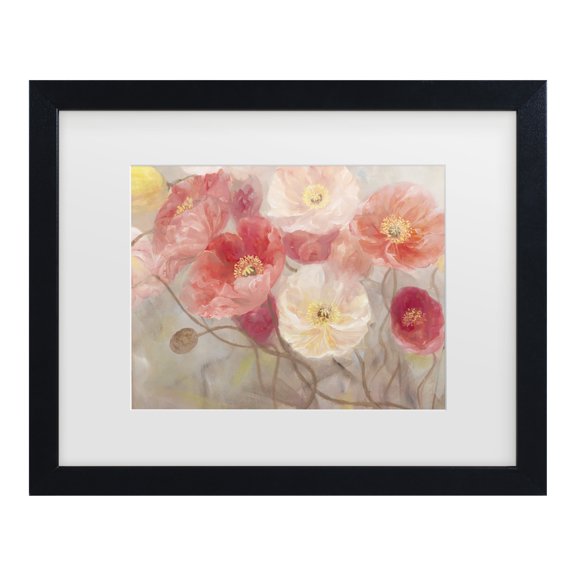 Li Bo 'Wild Poppies I' Matted Framed Art