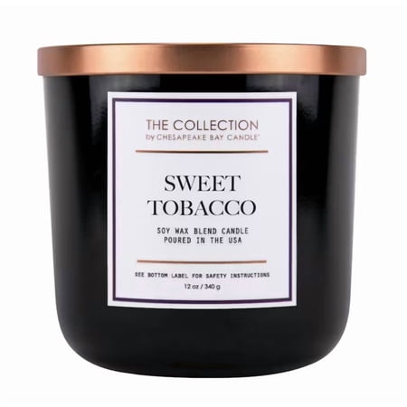Chesapeake Bay Candle - The Collection - SWEET TOBACCO - 12oz Medium 2-Wick Candle - Wood Leather & Spice