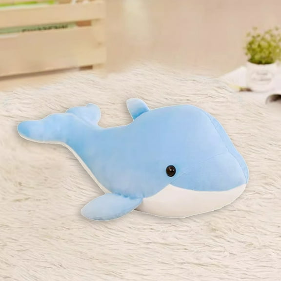 Glow in Dark Dolphin Plush Toy, 7.8In Soft Stuffed Marine Animal, Realistic Simulation Cuddly Doll, Polyester Washable Decorative Companion, Birthday Gift for Kids Boys Girls