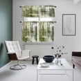 thumbnail image 5 of Collage Theme Kitchen Curtains Valances and Tiers Set of 3 Abstract Sage Green Oil Painting Texture Tier Curtains and Valance with Rod Pocket for Small Windows, 27.5"x36", 5 of 9