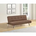 thumbnail image 2 of Contemporary Lenin Tufted Futon Sofa Bed with Chrome Metal Legs, Living Room Sleeper Sofa Couch, Brown, 2 of 3