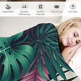 thumbnail image 3 of JRXY Tropical Leaves Summer Palm Leaf Hawaii California Tree Jungle Tropical Tree Plant Decorative Flannel Fleece Blanket White, 3 of 6