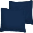thumbnail image 2 of 600 Thread Count 100% Egyptian Cotton Pack of 2 Euro 26 x 26 Inches, Navy Blue Solid Pillow Shams Cushion Cover, Super Soft Decorative European Square Pillow Shams Envelope Closure, 2 of 5