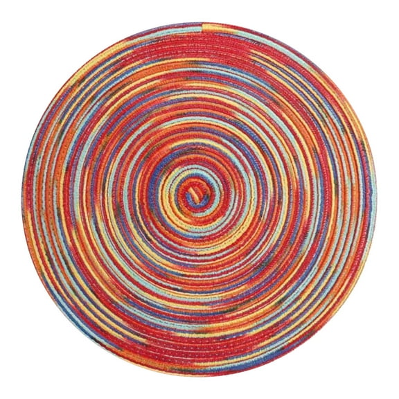12-inch Round Heat Insulation Placemat Niriyo Non-Slip Table Mat for Dining, PVC Woven, Waterproof