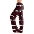 thumbnail image 2 of Sweatpants for Women's Trendy Striped Print Plus Size Elastic Waist Baggy Comfy Casual Sport Pants with Pockets Wine X-Large, 2 of 6