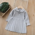 thumbnail image 3 of StSilkitty Girls Sweater Dress Long Sleeve Collared Bowknot A-Line Midi Dresses Fall Lightweight Casual Outfits, 3 of 9