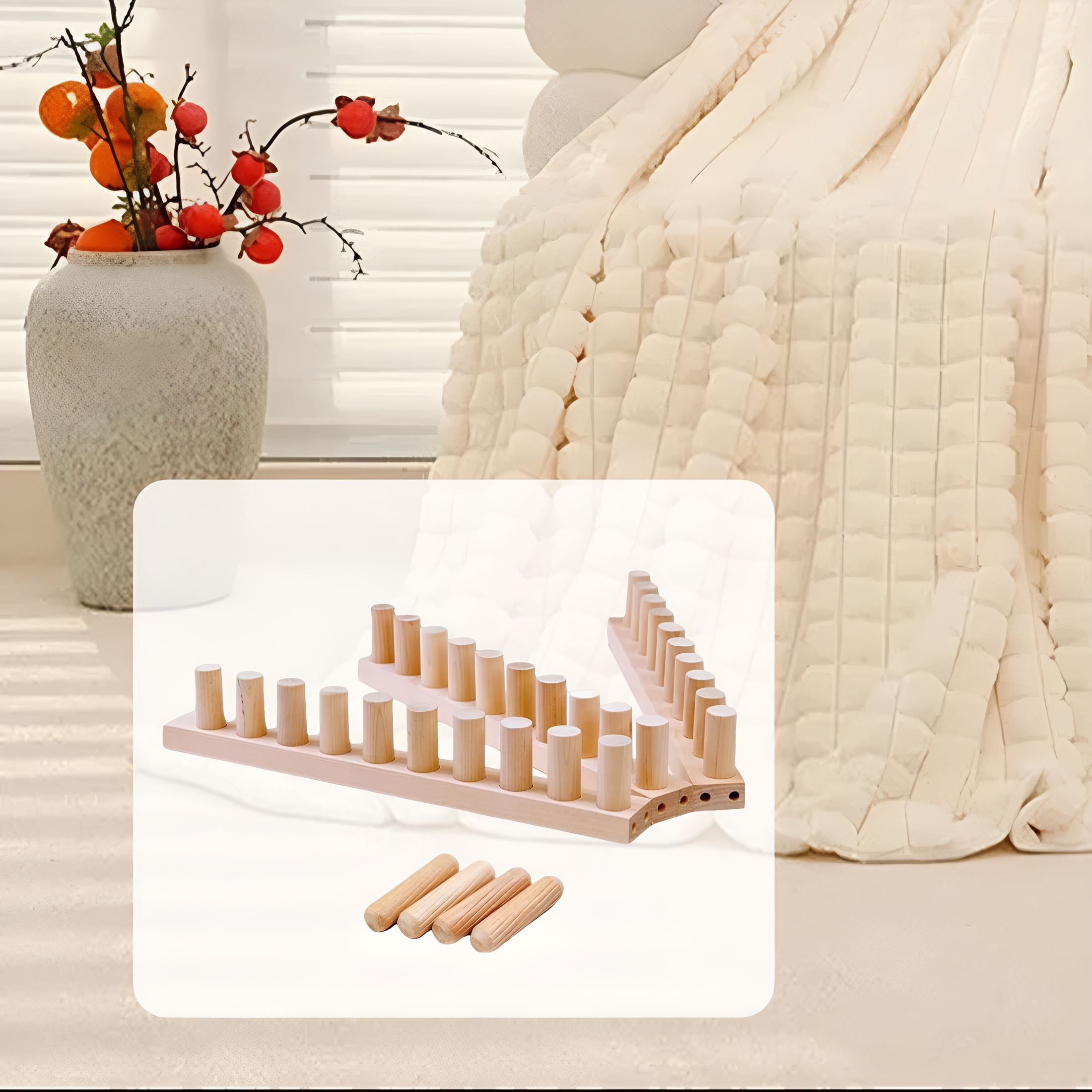 BESTSKY 2026 New Chunky Knitting Blanket Loom Wooden Peg Frame Weaving Loom Sturdy Yarn Craft for Diy Projects,Home Crafting,Knitting Enthusiasts,Creating Blankets,Scarves,And Cozy Accessories.