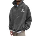 thumbnail image 2 of CONZONE Men's Hoodies Long Sleeve Pullover Hoodie for Men Letter Graphic Y2K Hooded Sweatshirts With Pocket, 2 of 7