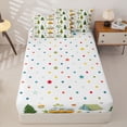 thumbnail image 3 of catabedysis Floral Camping Zipper Twin Comforter Sets with Fitted Sheet and 2 Pillowcases,Caravan Tent Pattern Zipper Bedding Set For Boys,Multicolor,Polkadot Reversible,4 Pieces, 3 of 7