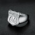 thumbnail image 5 of GKNET Vintage Motorcycle Ring US Route 66 Stainless Steel Rings Size 7-15-Black-10, 5 of 8