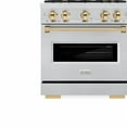 thumbnail image 2 of ZLINE Autograph Edition 30 in. 4.2 cu. ft. Classic Dual Fuel Range with 4 Burner Gas Cooktop and Electric Convection Oven in Stainless Steel with Polished Gold Accents (CDRZ-30-G), 2 of 2