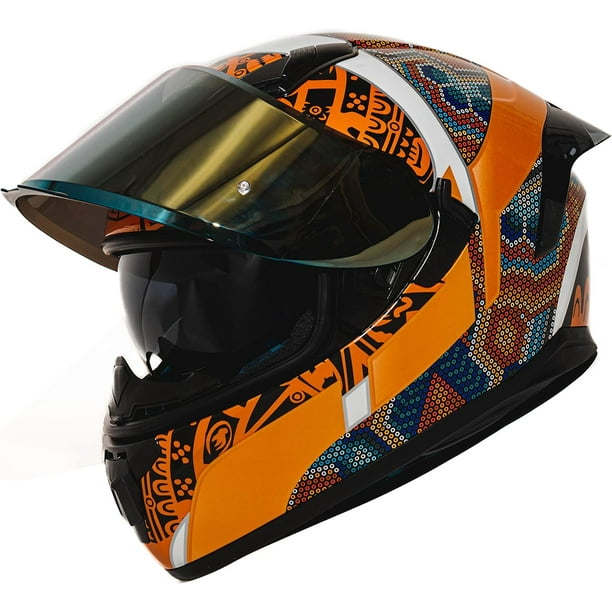 Obsidian Casco de motocicleta para adultos con doble visera de cara completa para moto de calle con Pinlock Ready aprobado por DOT Walmart en linea
