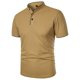 thumbnail image 3 of Camisas de Golf de los Hombres de Color Sólido 3 Botones Se Levantan Cuello, Manga Corta de Poliéster Transpirable para Oficina, Gimnasio Y Desgaste Callejero, 3 of 4