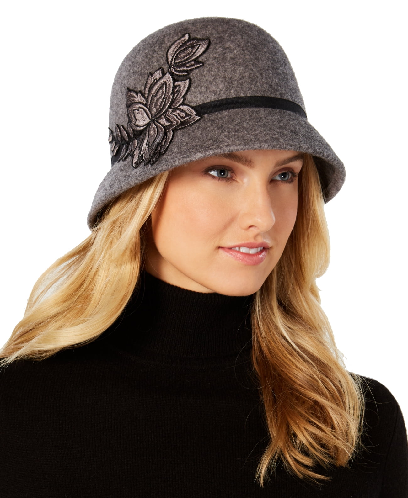 Wool Felt Cloche Hat (Gray 
