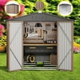 thumbnail image 3 of 8x6 FT Metal Garden Shed - Outdoor Storage, Brown, Weatherproof and Durable, 3 of 11