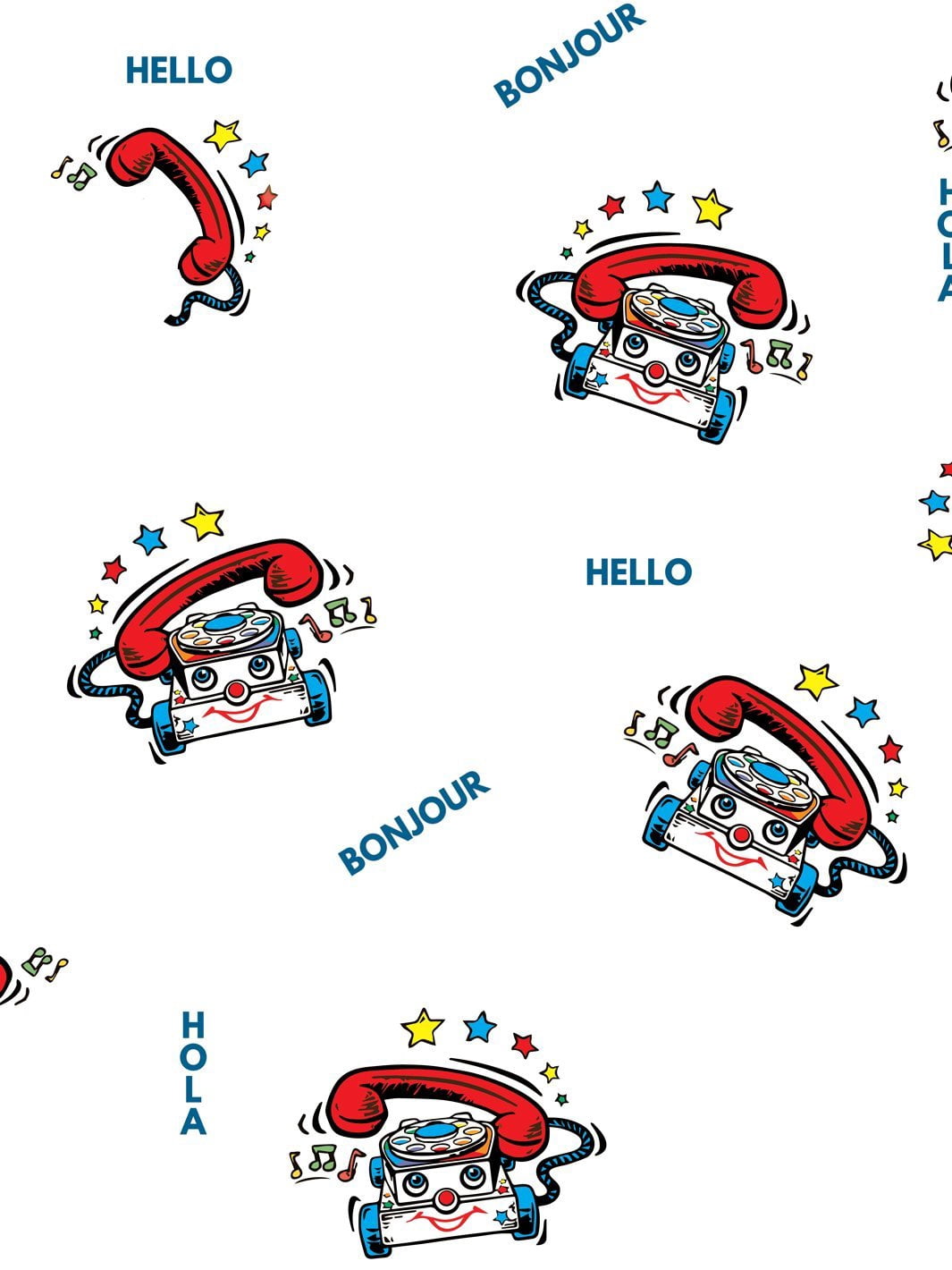 Greetings and Chatter Removable Vinyl Wallpaper By Fisher-Price - White