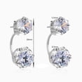 thumbnail image 7 of UDIYO Fashion Women Double Cubic Zirconia Drop Ear Jacket Piercing Earrings Jewelry, 7 of 7