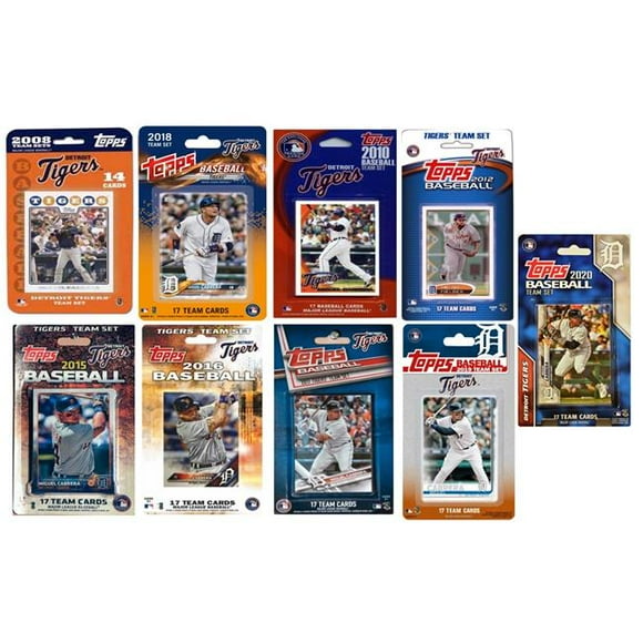 C&I Collectables TIGERS919TS MLB Detroit Tigers 9 Different Licensed Trading Card Team Set
