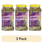 (3 pack) 3-D Pet Products Premium Cockatiel Bird Food Seeds, with Probiotics, 4.5 lb. Stay Fresh Jar