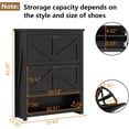 thumbnail image 2 of Farmhouse Shoe Cabinet,Free Standing Tipping Bucket Shoe Rack Organizer with 2 Flip Drawers,Entryway Narrow Shoe Storage with Storage Cubby,Modern Slim Hidden Shoe Cabinet with Doors, 2 of 6