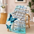 thumbnail image 3 of SPXUBZ Sister Butterfly Quote Flannel Fleece Blanket, Inspirational Floral Throw Blanket, Soft Cozy Warm Blanket for Bedroom Sofa, 3 of 5