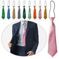 thumbnail image 4 of Boys Girls Cute Decoration Solid Color Short Style Classic Satin No Small Tie Elastic Neck Tie Wedding School Kids Tie DARK GREEN, 4 of 7