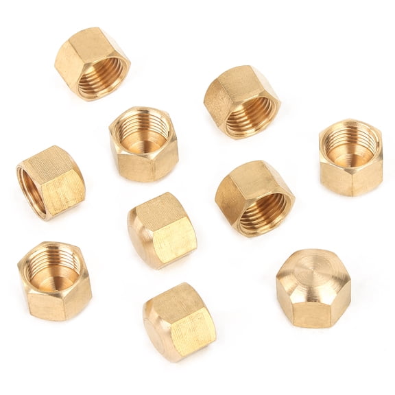 LTWFITTING 5/16" Brass Compression Cap Stop Valve Cap,Brass Compression Fitting(Pack of 10)